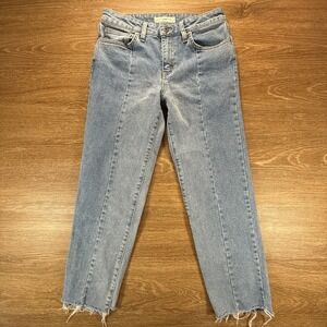 Vans Jeans Women 27 High Rise Crop Straight Raw Hem Light Wash Denim Streetwear